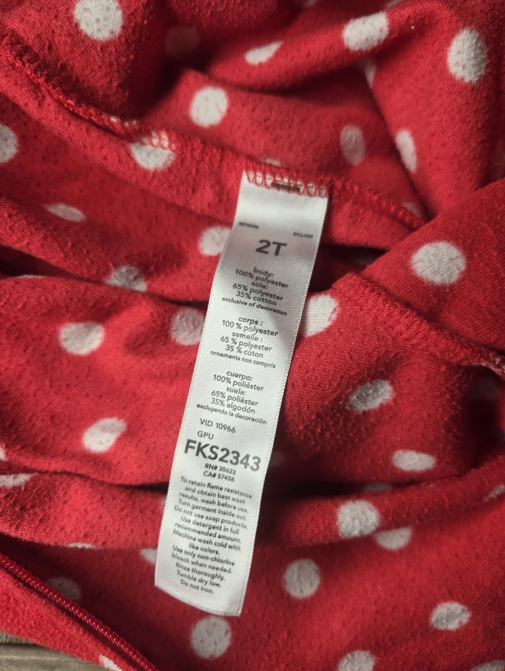 Carter's Red and White Polka Dot Santa Fleece Footie Footed Pajamas PJS Size 2T